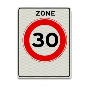 VERKEERSBORD A01-30-ZB ZONE MET MAX. SNELHEID 30 KM/U